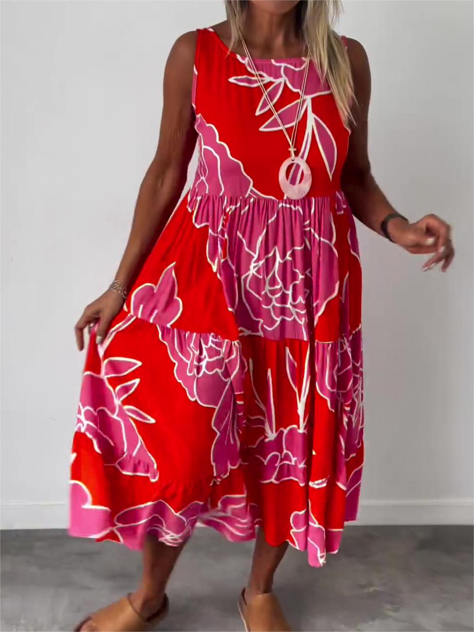 Angela™ | Elegante Jurk met Bloemenprint