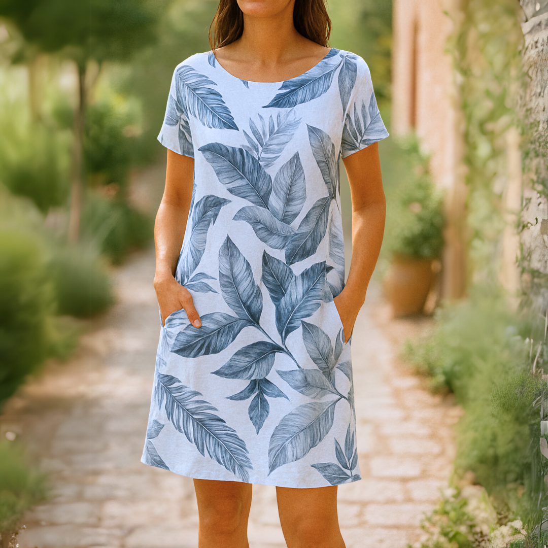 Anja™ | Elegante jurk van katoen en linnen