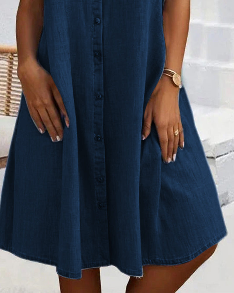 Rianne™ | Elegante vintage jurk met korte mouwen, kraag en knopen