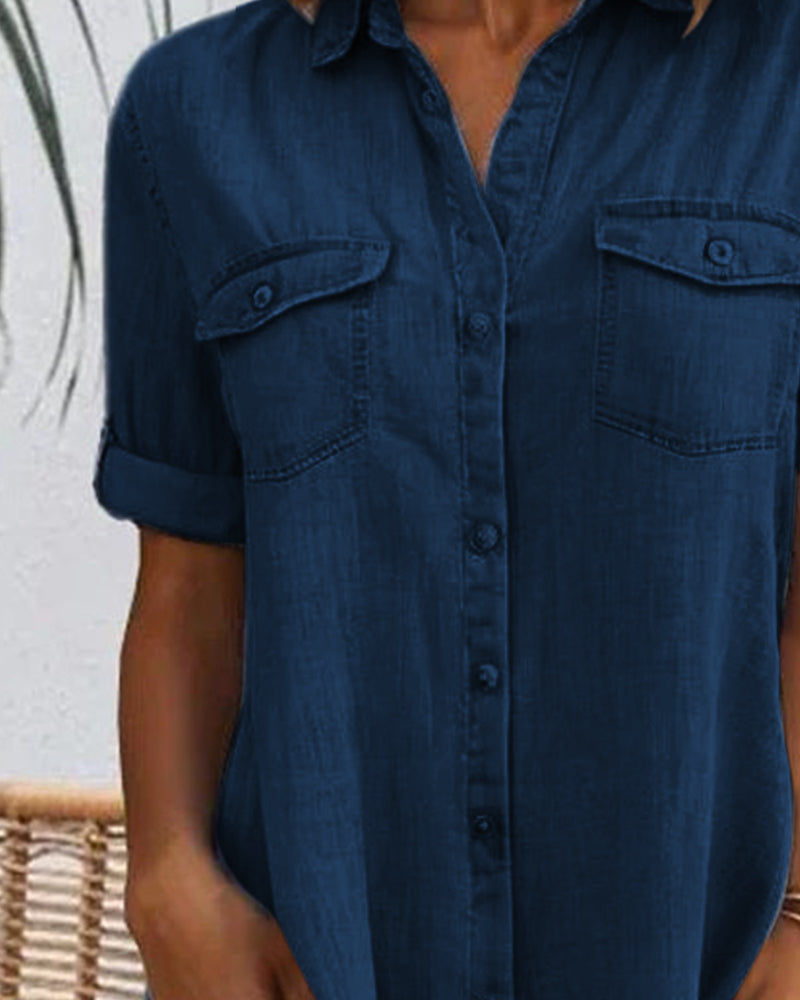 Rianne™ | Elegante vintage jurk met korte mouwen, kraag en knopen