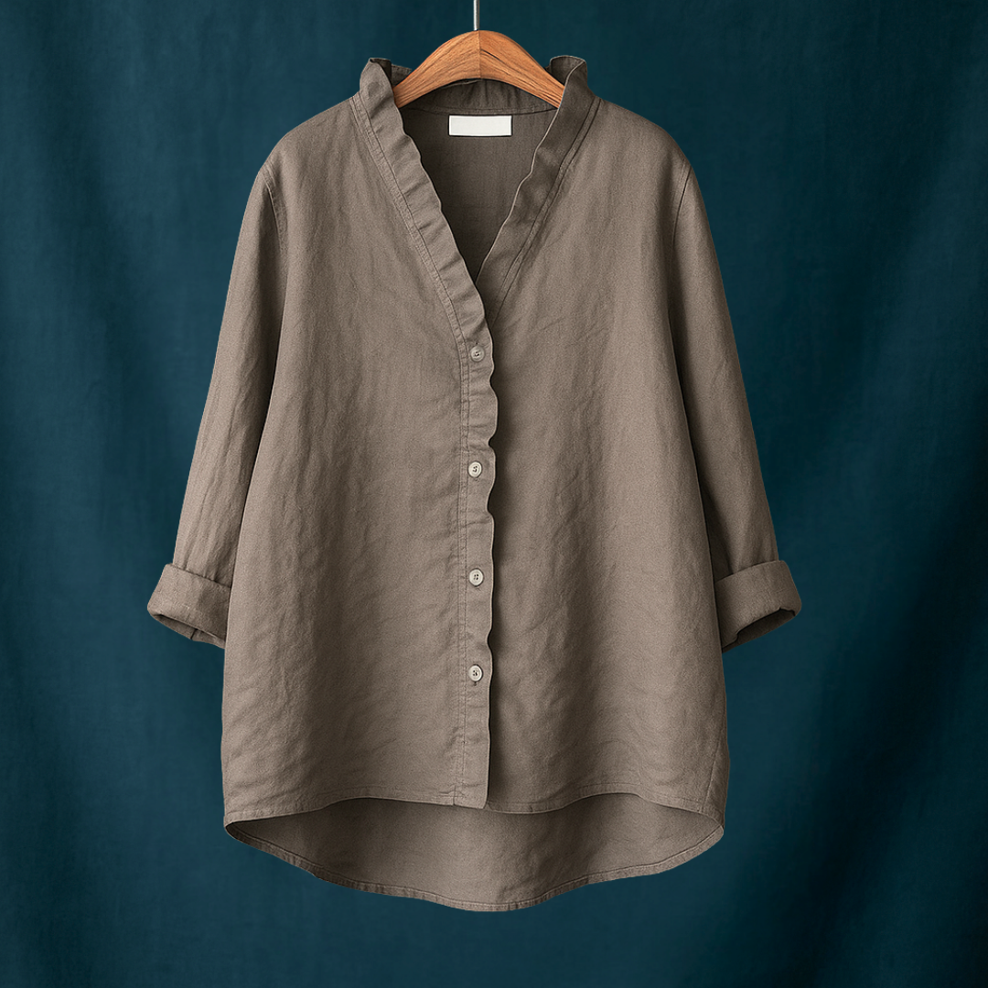 Joyce™ | Effen blouse met V-hals