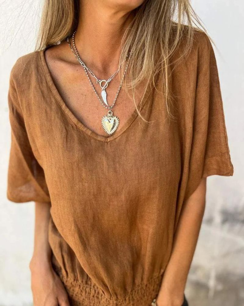 Marie™ | Casual Ibiza Style Blouse met V-hals