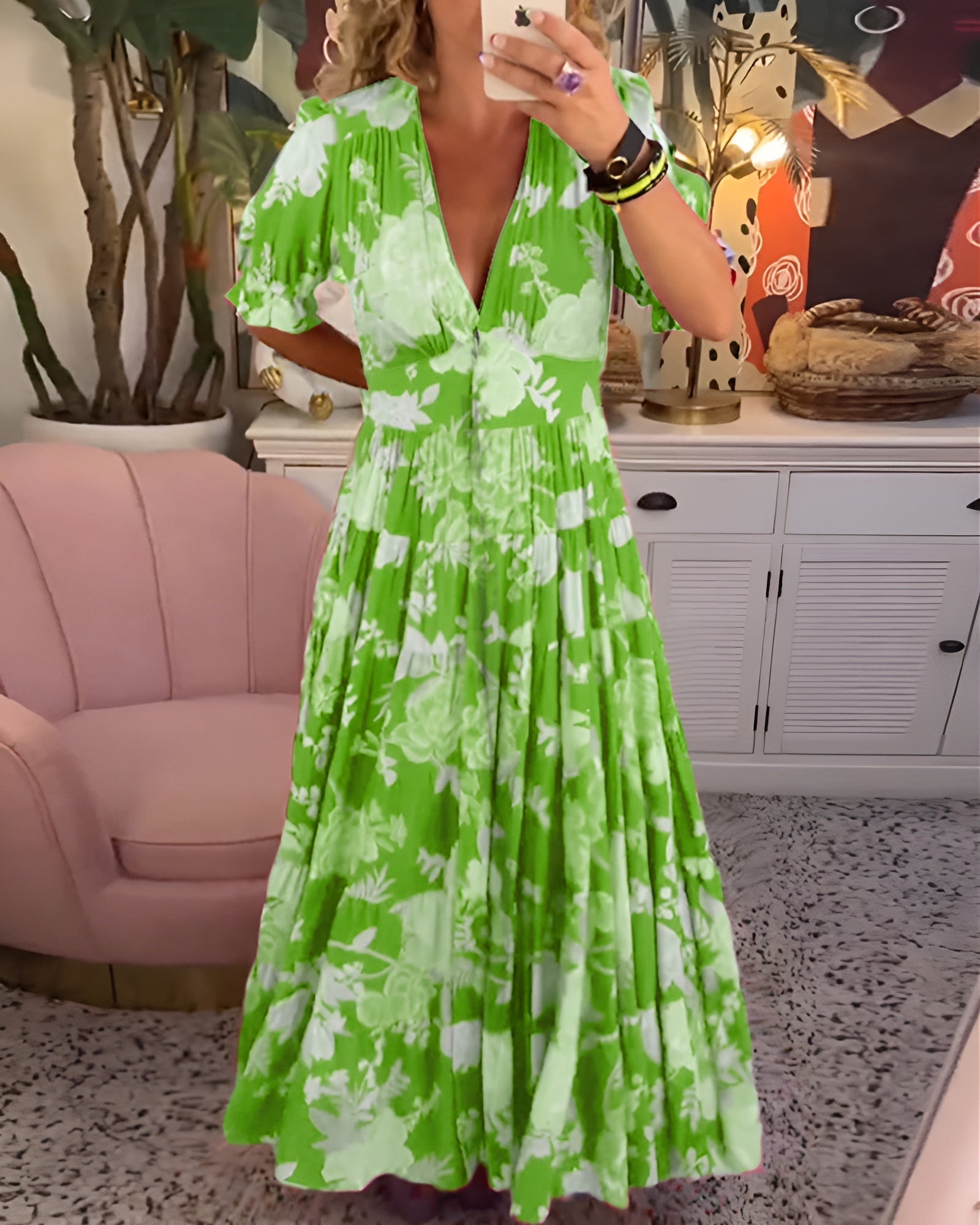 Mieke® | V-hals Zomerjurk met bloemenprint