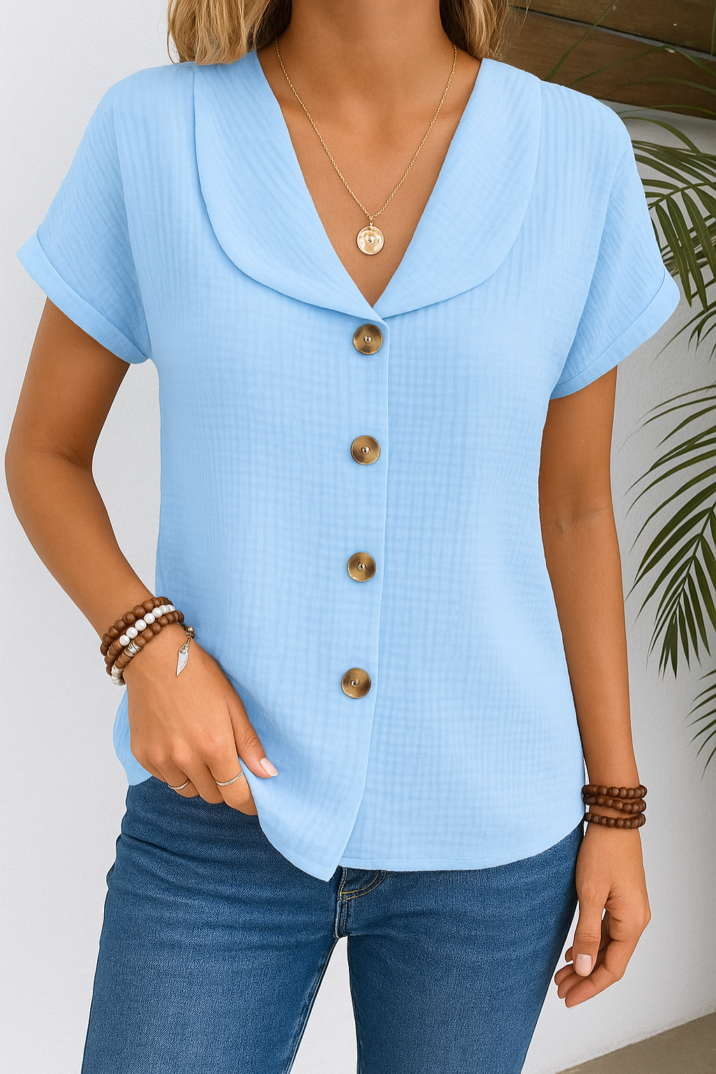 Marijke™ | Blouse met kraag en knopen