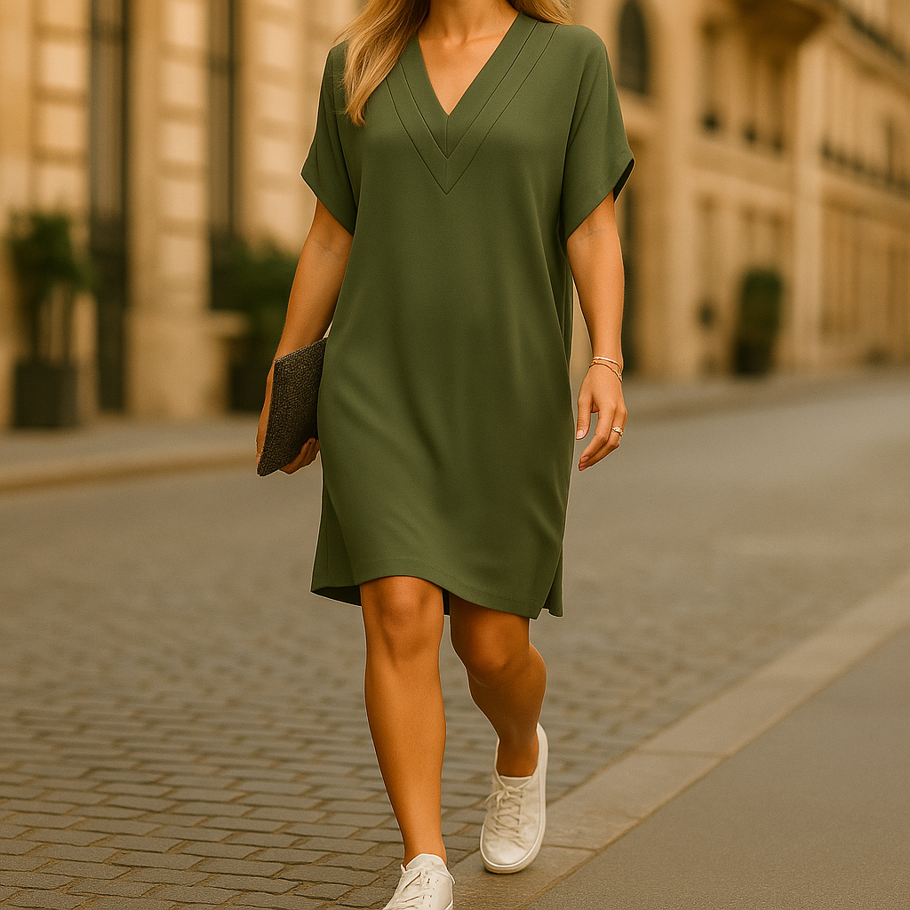 Bianca™ | V-hals Jurk met Overslag