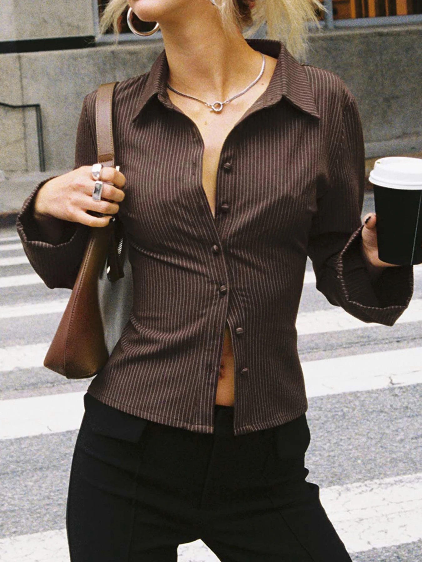 Emma - Blouse in retrostijl met knoopsluiting