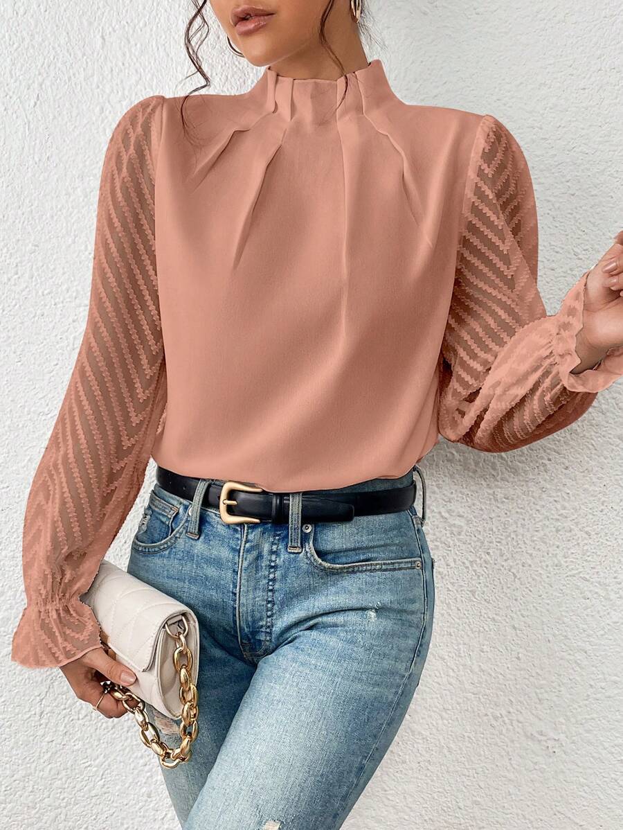 Nathalie™ | Elegante blouse met plooi mouwen
