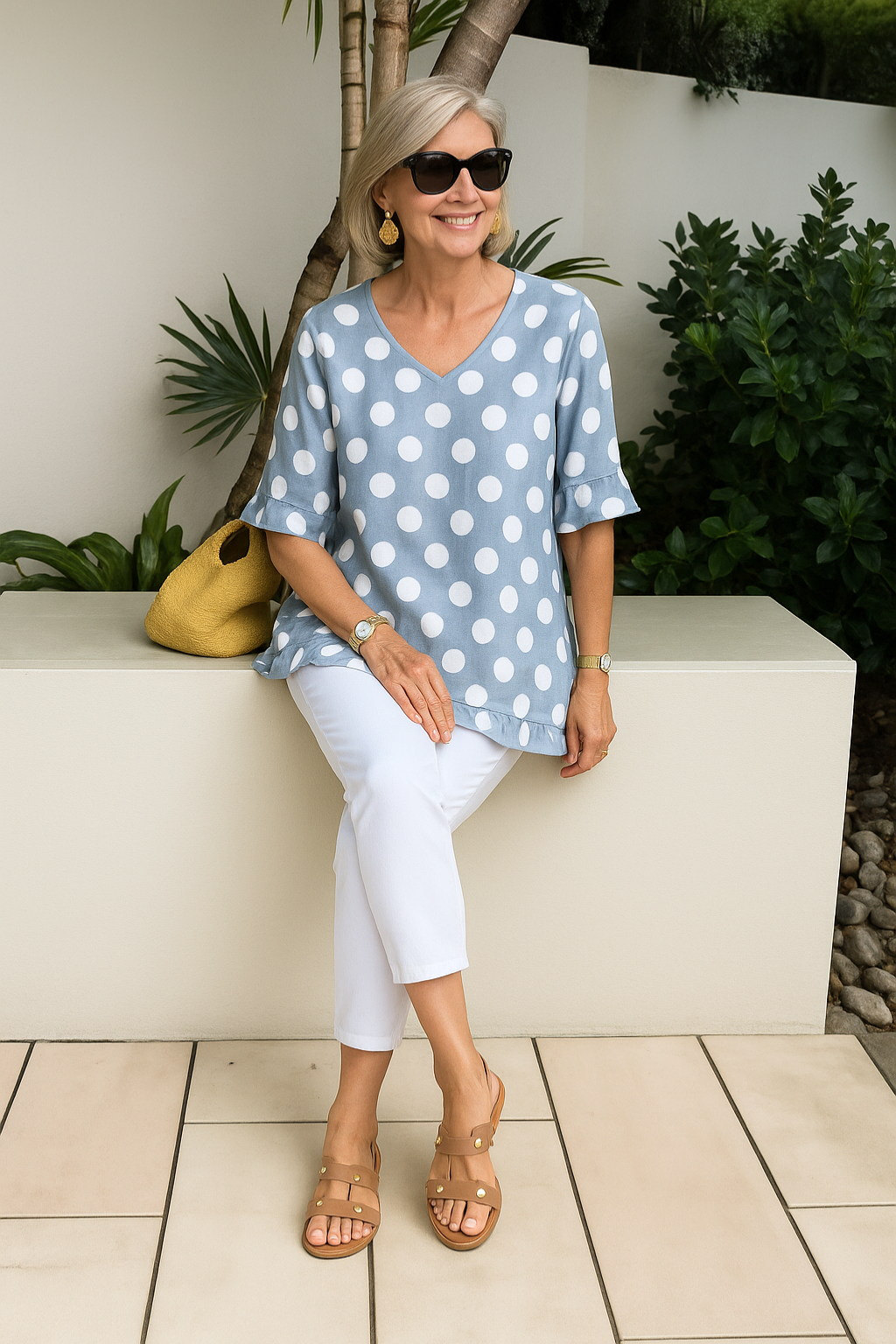 Nel™ | Elegante stippen blouse