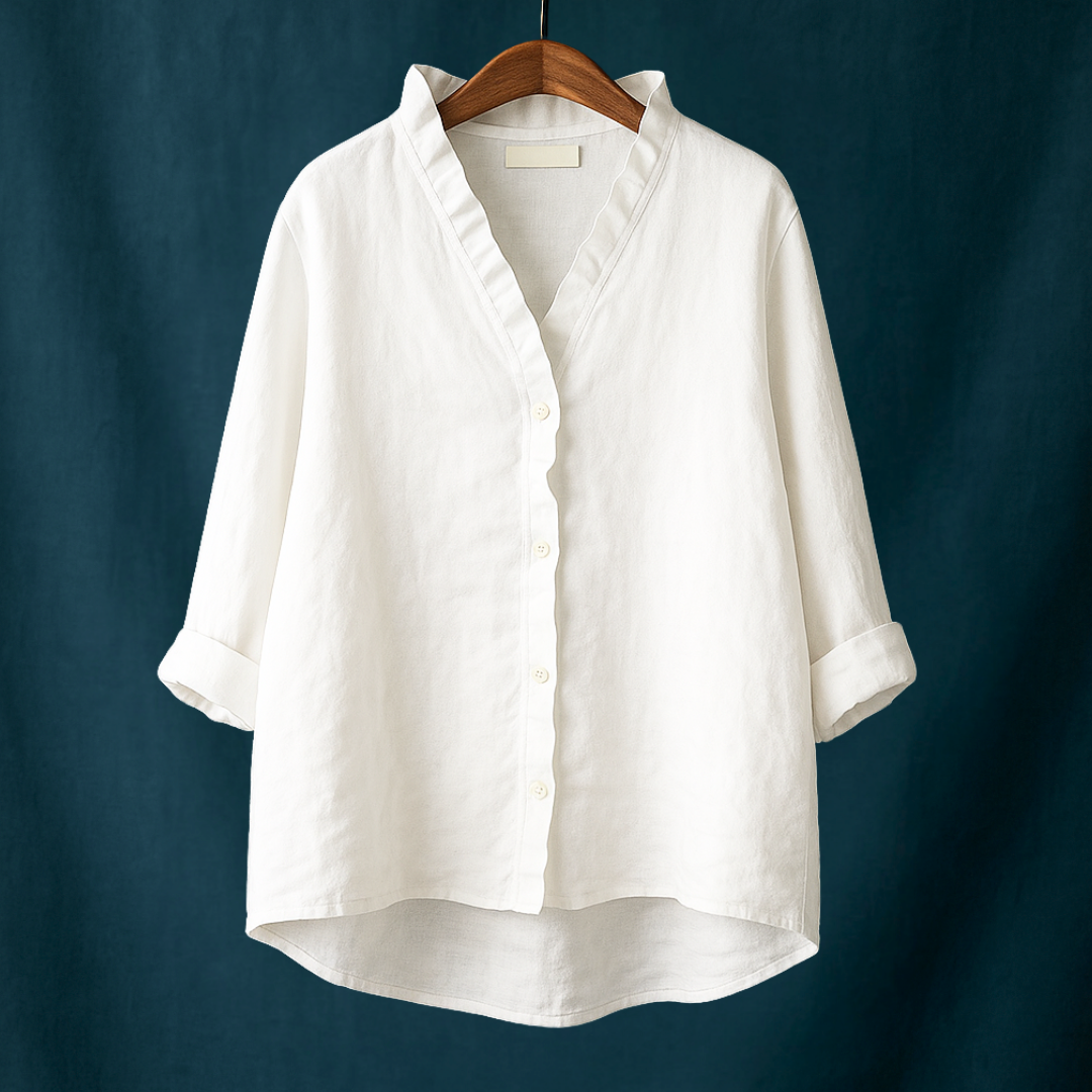 Joyce™ | Effen blouse met V-hals