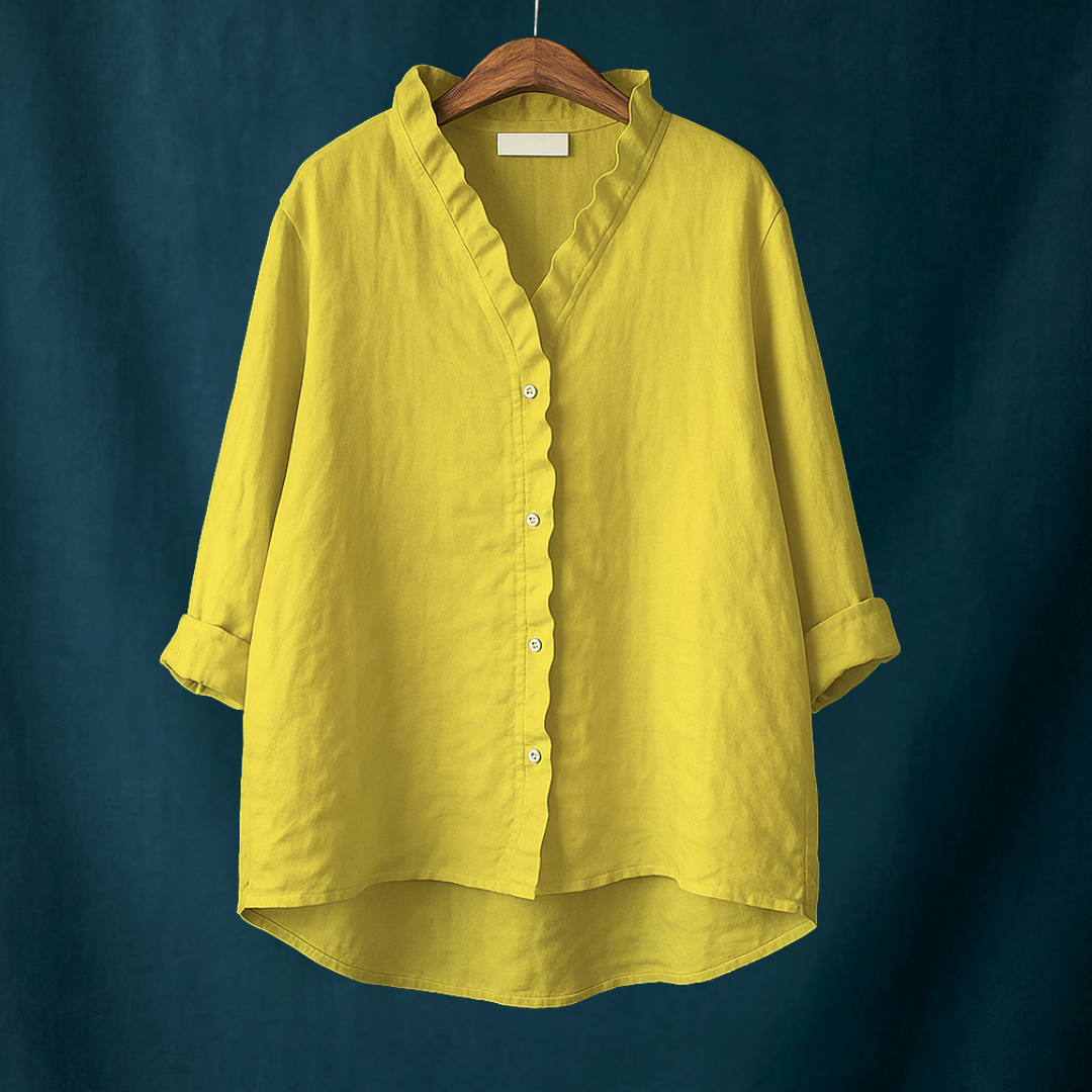 Joyce™ | Effen blouse met V-hals