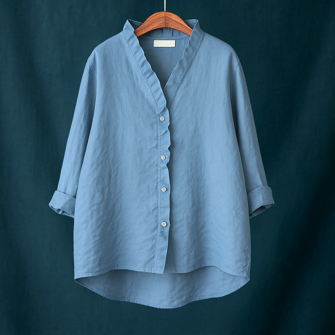 Joyce™ | Effen blouse met V-hals