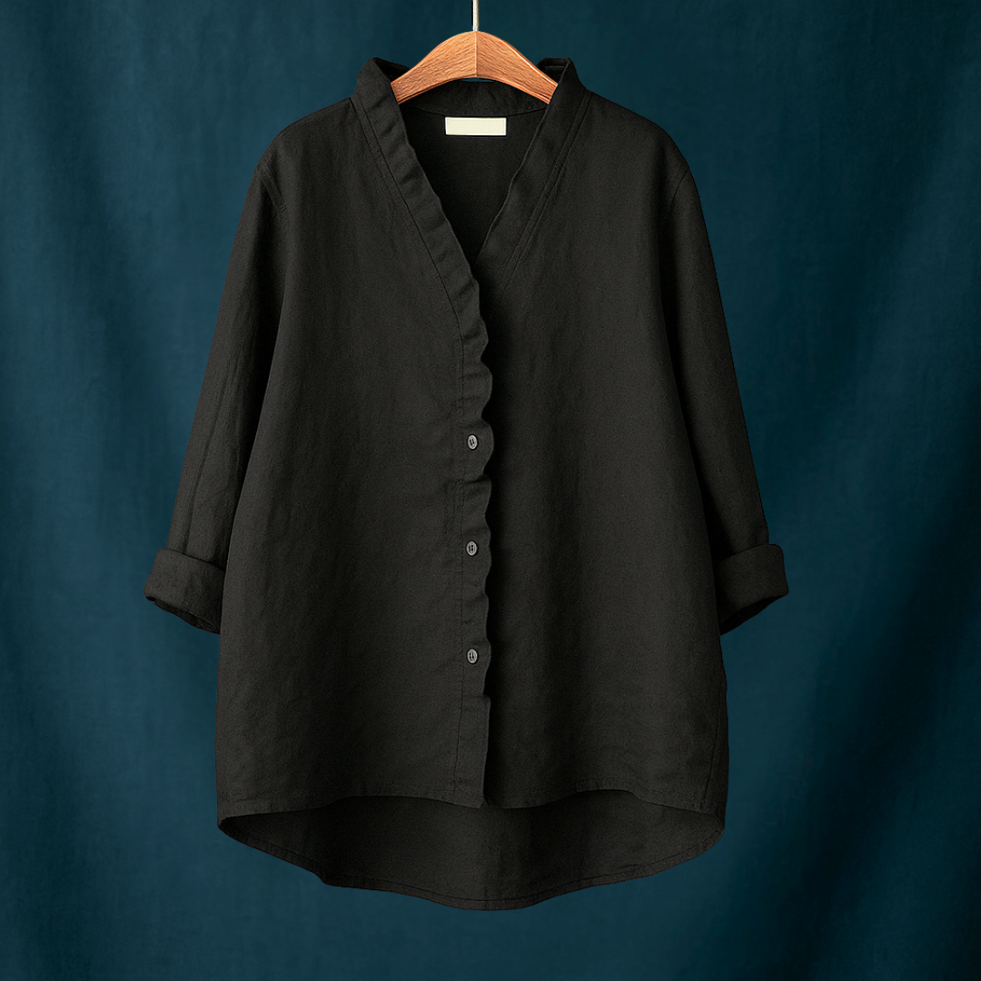 Joyce™ | Effen blouse met V-hals