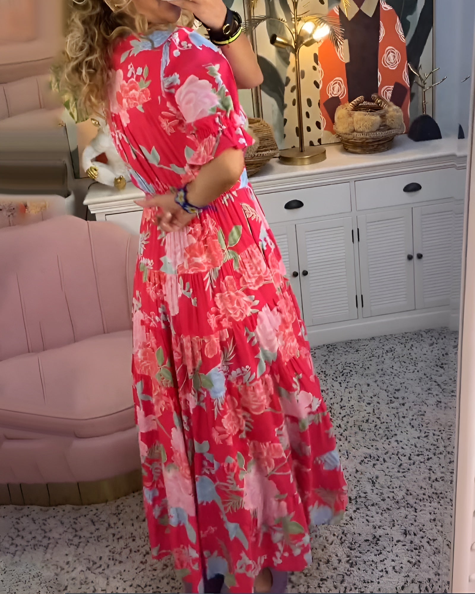 Mieke® | V-hals Zomerjurk met bloemenprint