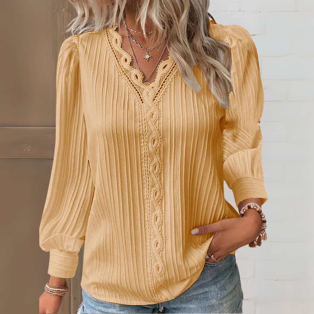 Maria™ | Elegante Ibiza-style blouse met kanten details