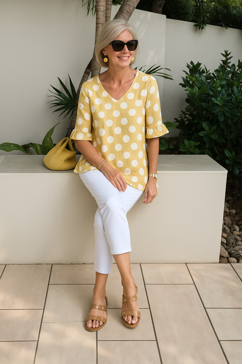 Nel™ | Elegante stippen blouse