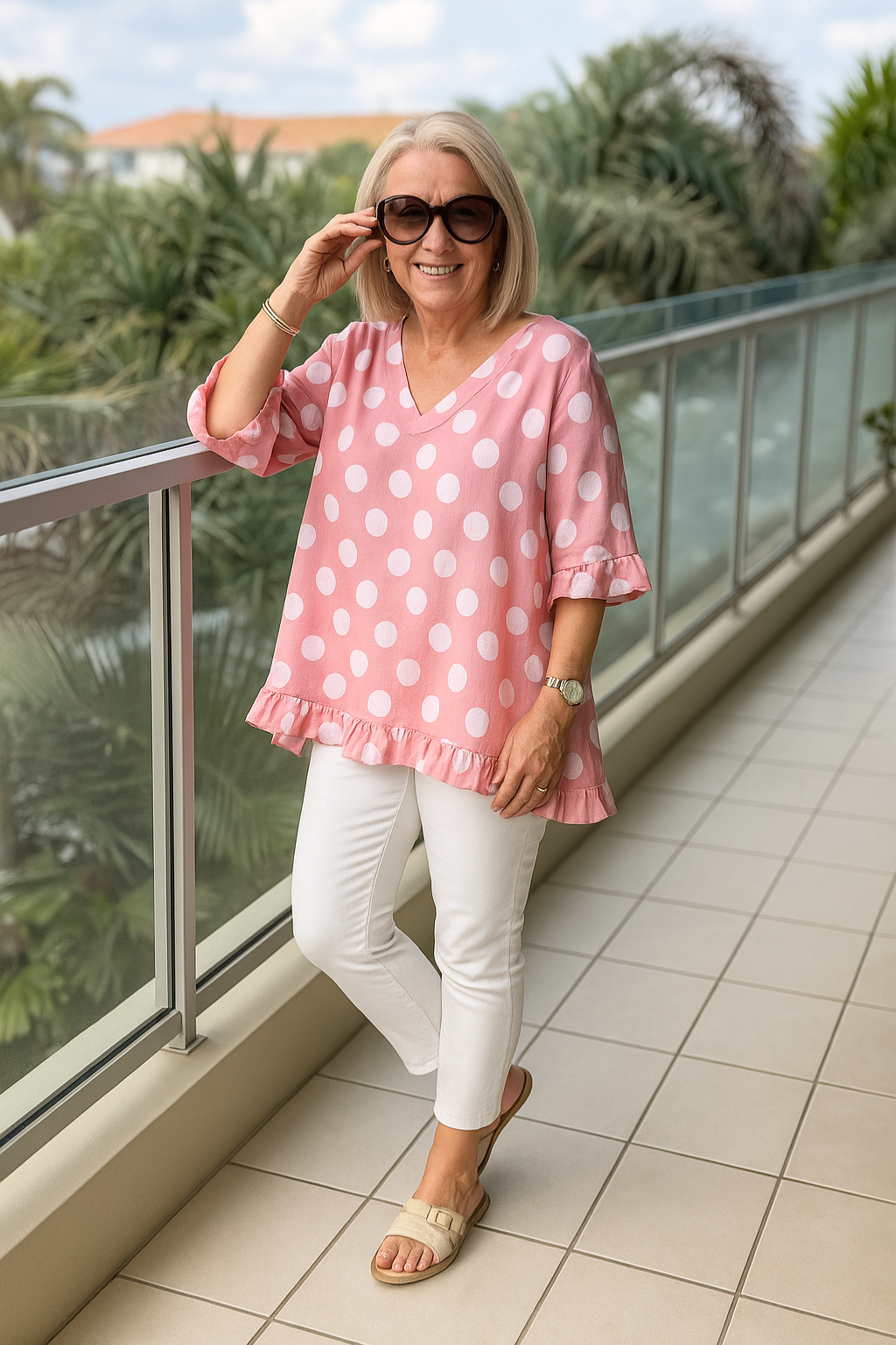Nel™ | Elegante stippen blouse