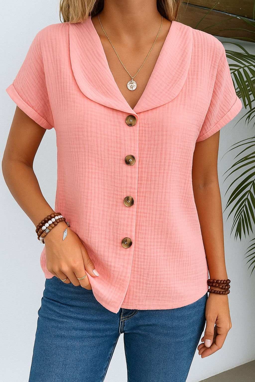 Marijke™ | Blouse met kraag en knopen