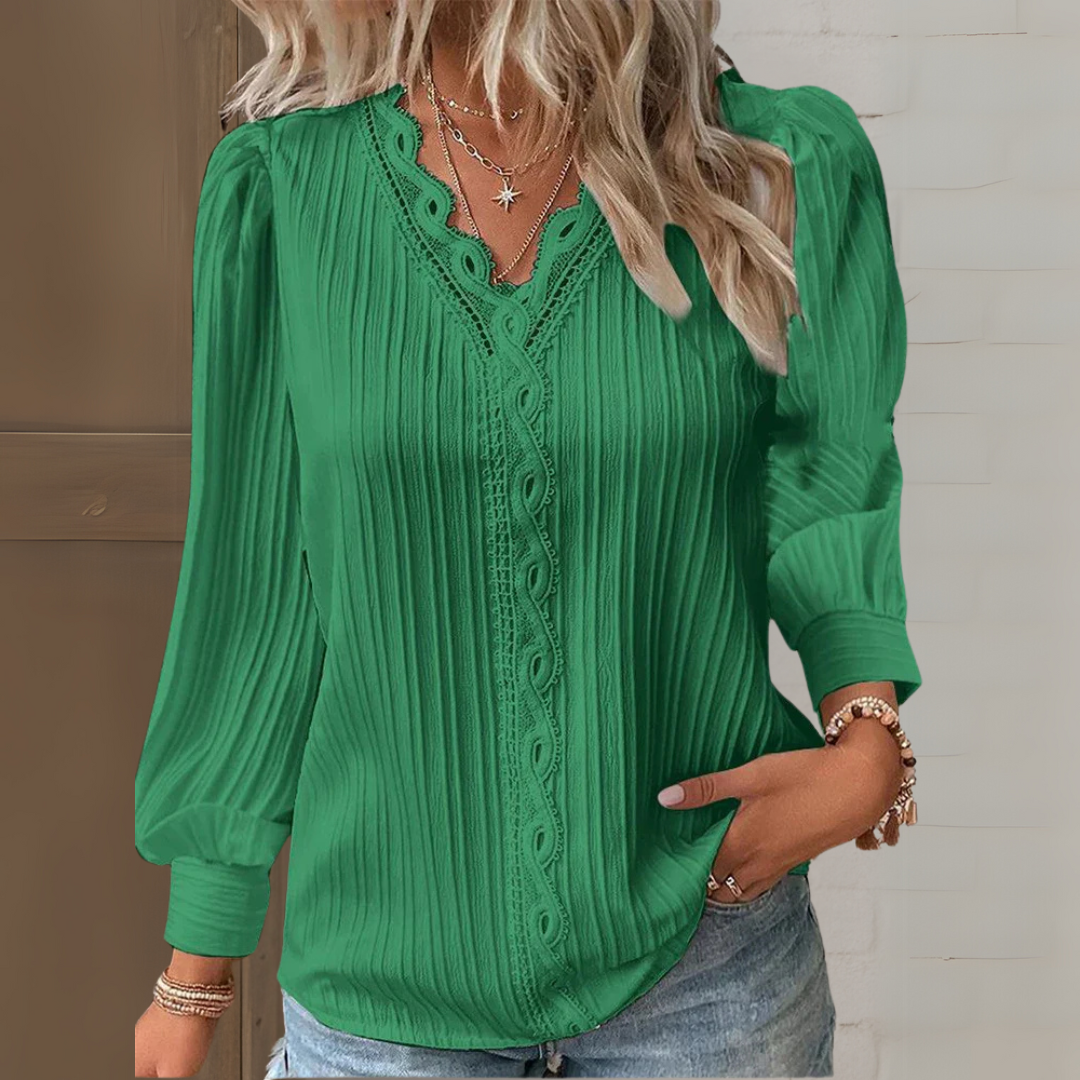 Maria™ | Elegante Ibiza-style blouse met kanten details