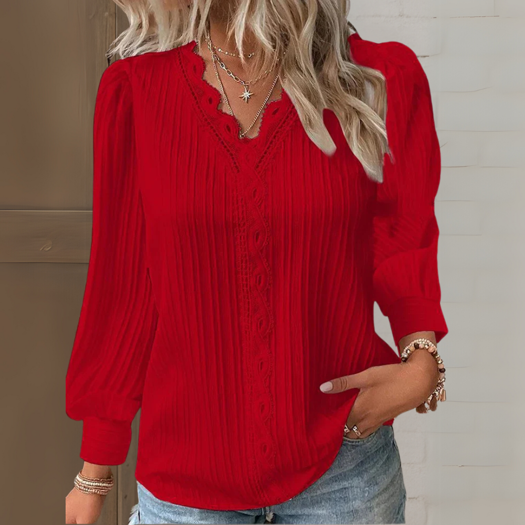 Maria™ | Elegante Ibiza-style blouse met kanten details