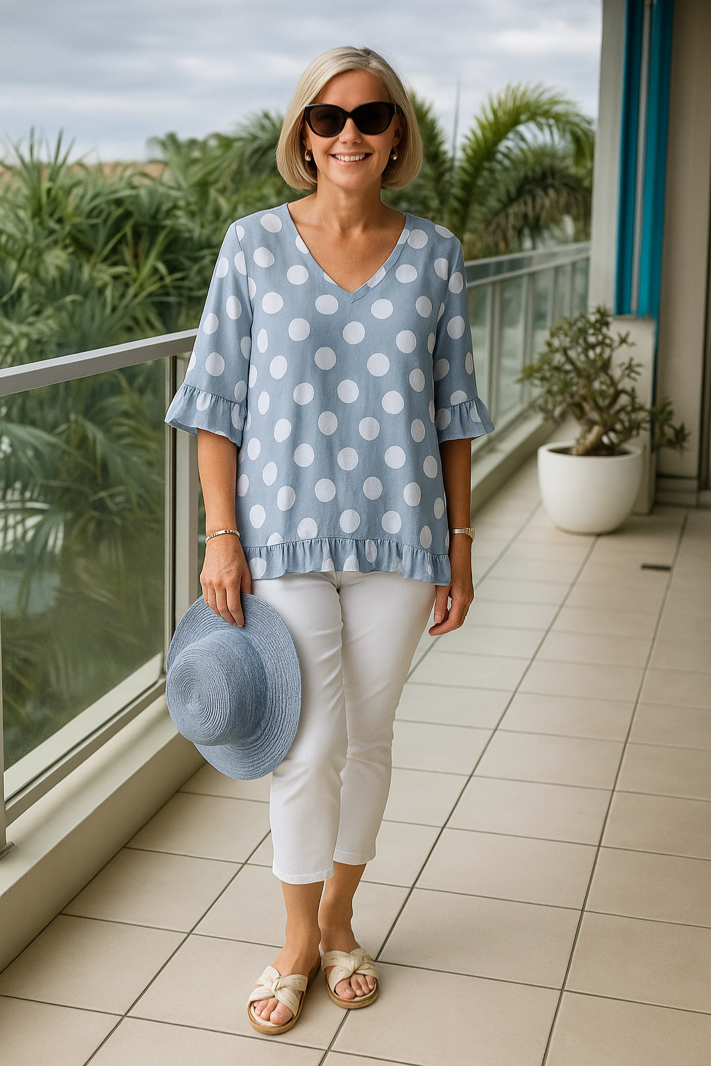 Nel™ | Elegante stippen blouse