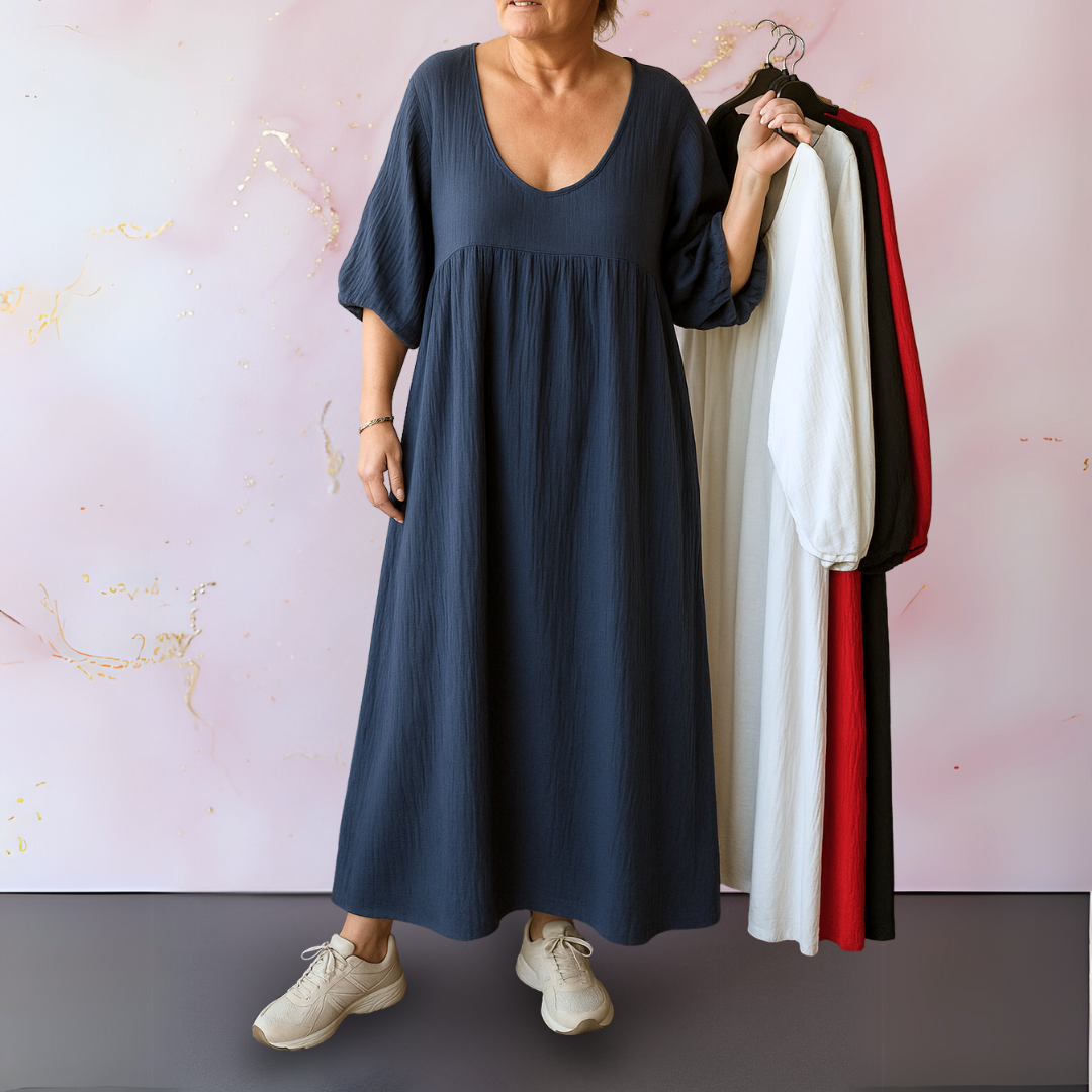 Anita™ | Effen jurk met V-hals