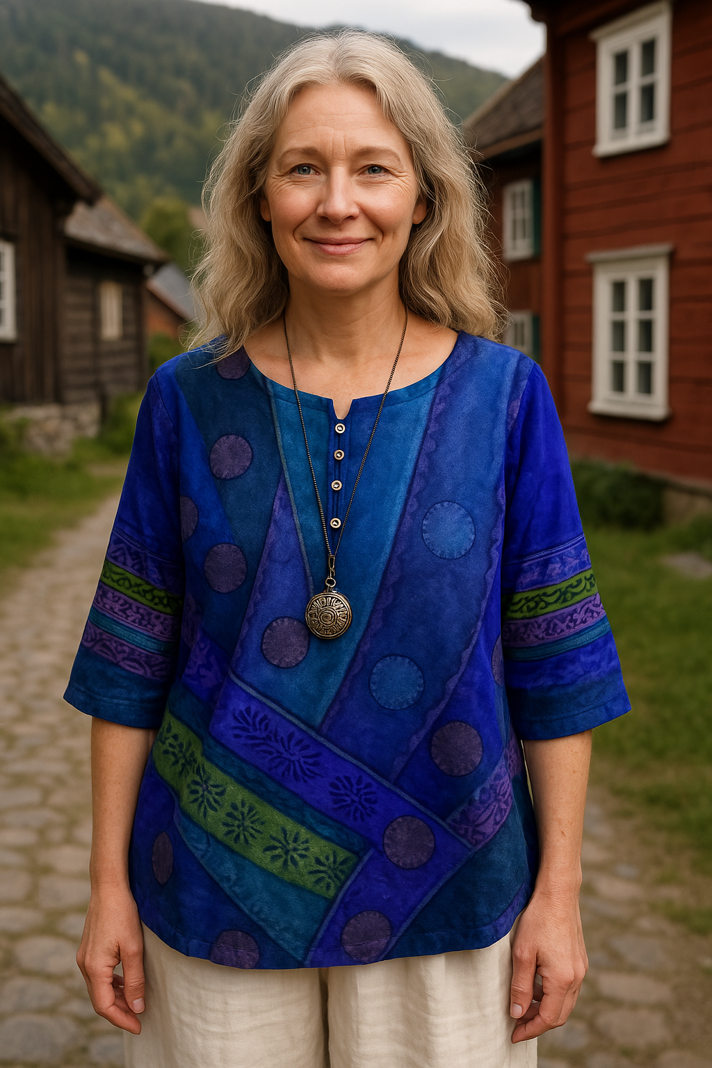 Greta™ | Comfortabele en kleurrijke blouse met halflange mouwen