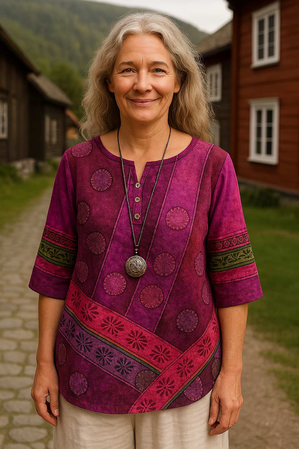 Greta™ | Comfortabele en kleurrijke blouse met halflange mouwen
