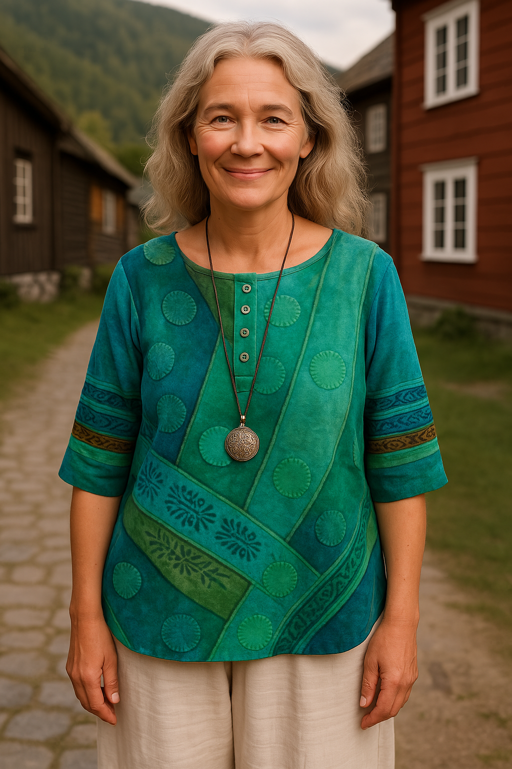 Greta™ | Comfortabele en kleurrijke blouse met halflange mouwen