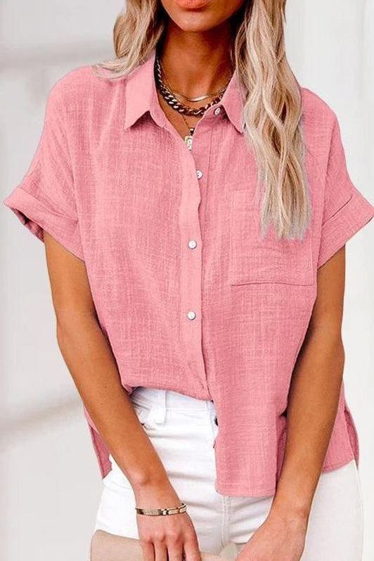 Eva™ | Comfortabele linnen overhemdblouse
