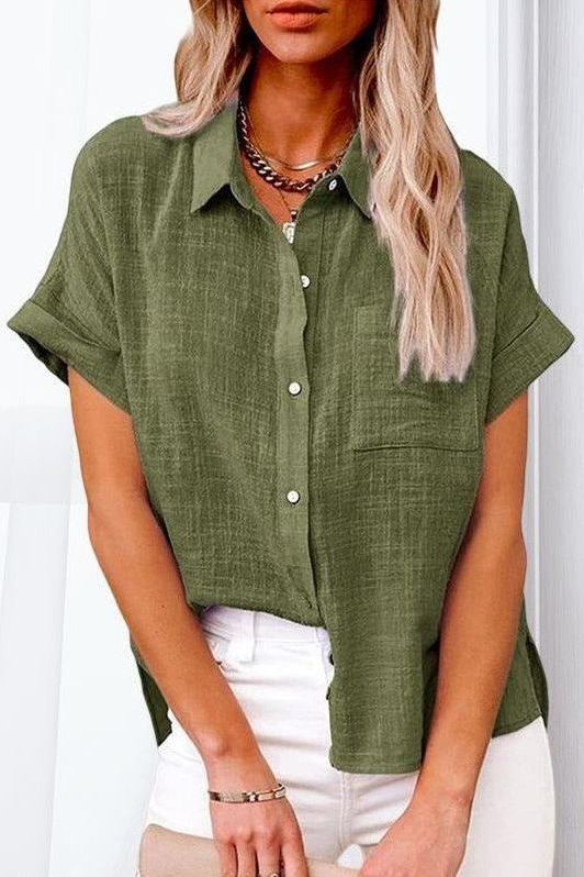 Eva™ | Comfortabele linnen overhemdblouse
