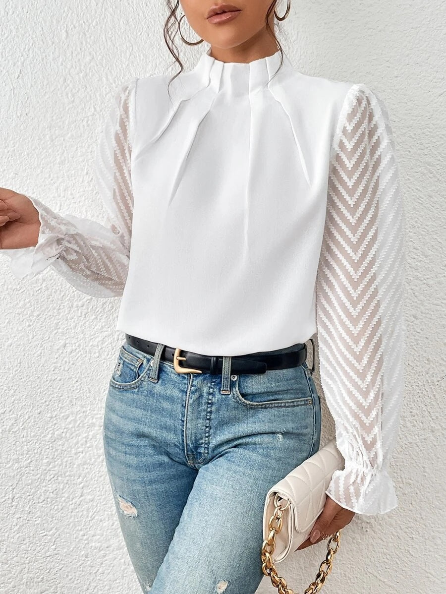 Nathalie™ | Elegante blouse met plooi mouwen